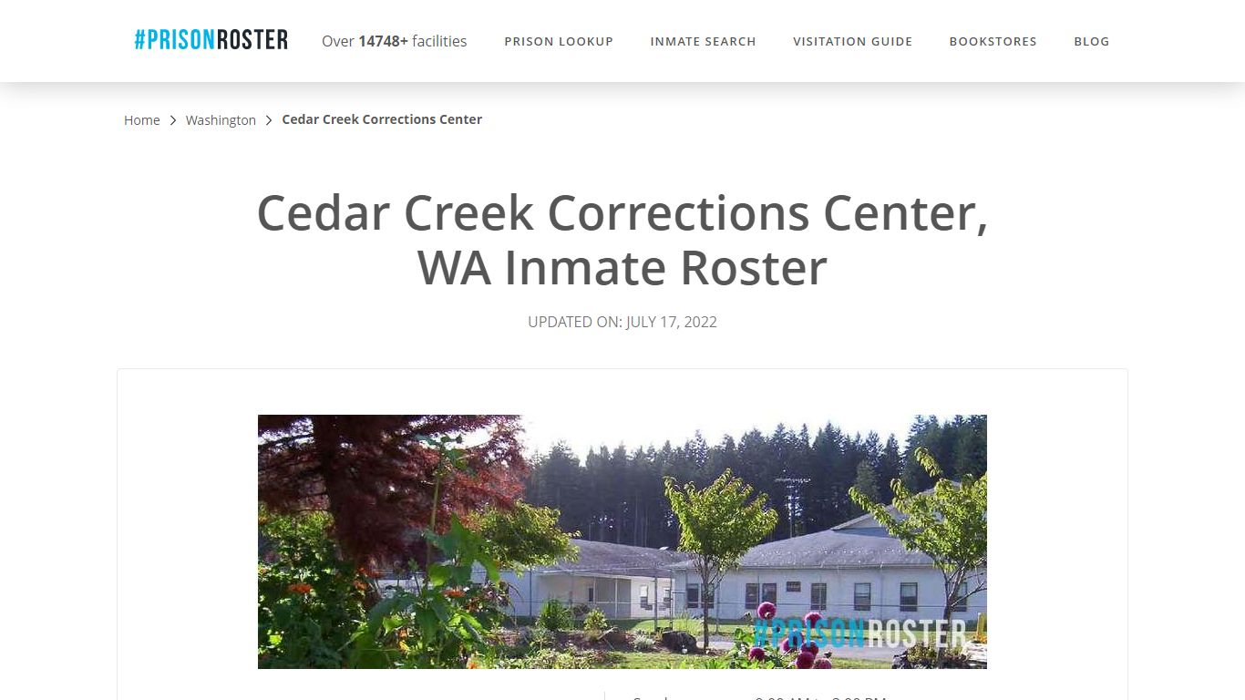 Cedar Creek Corrections Center, WA Inmate Roster - Prisonroster